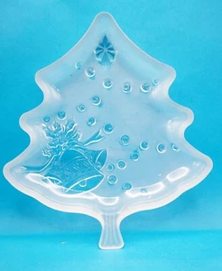Plato de caramelo de árbol de Navidad esmerilado cristalino para celebraciones - Imagen 1 de 10