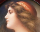 Antique 19thC Hutschenreuther Porcelain Gypsy Lady Portrait Plaque Porzellan