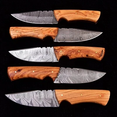 Lot of 10 pc's 8" Handmade Damascus Skinning knives, Hunting Camping knife - Image 1 of 4