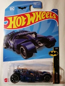 2022 Hot Wheels ~ Treasure Hunt ~ The Dark Knight Batmobile ~ Blue ~ #7/250 - Picture 1 of 6