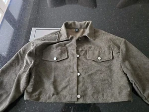 Army Green Shein Corduroy Jacket Size Large New - Picture 1 of 4