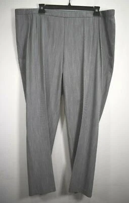 Pantalones de vestir Investments para mujer gris frente plano cintura elástica elásticos 24W Foto 1 de 4