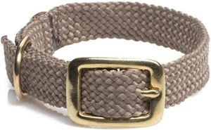 Mendota Double Braid Dog Collar- 1 in X 18 in, Tan  - Picture 1 of 1