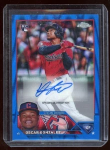 2023 Topps Chrome Update OSCAR GONZALEZ Rookie BLUE RAYWAVE RC Auto /150 - Picture 1 of 2