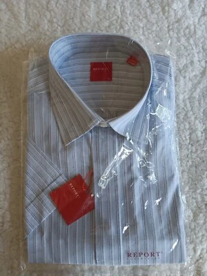 Report Collection Mens Shirt X Large Button Up Gray Multicolor Stripes S/S - Image 1 of 4
