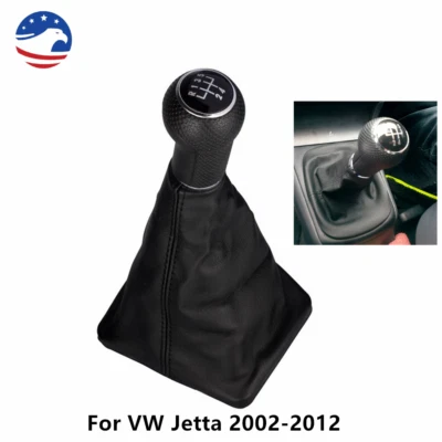 For 2002-2012 Volkswagen Jetta 5 Speed Black Gear Shift Knob Kit With dust Cover - Image 1 of 4