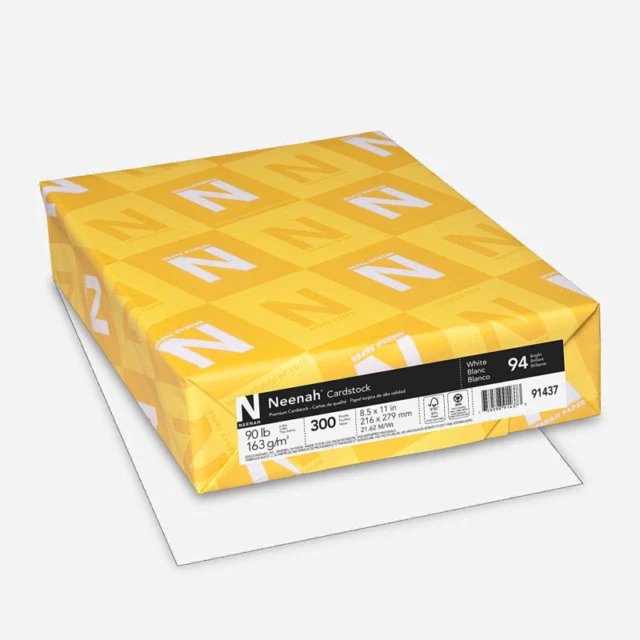 Neenah 91437 8.5 x 11 inch Cardstock, 94 Brightness, 300 Sheets - White