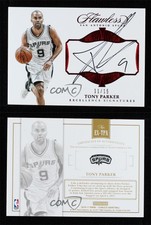 2016 Panini Flawless Excellence Signatures Ruby /15 Tony Parker #EX-TPA Auto HOF