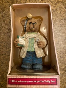 100 Aniversario de Oso de Peluche Vintage Dr. Teddy 1902-2002 9" Alto Caja Cerámica - Imagen 1 de 5