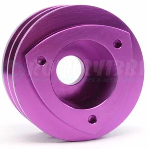 1971-1991 12A 13B ROTARY ENGINE DUAL SHEAVE ALTERNATOR PULLEY ANODIZED PURPLE - Imagen 1 de 4