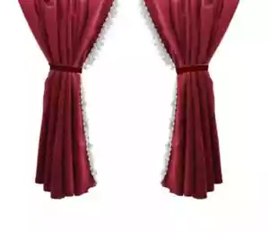 Cortinas de camión Burdeos + molduras para Renault T C Magnum - Juego izquierda y derecha - Imagen 1 de 1