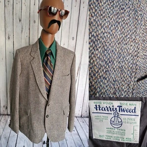 Harris Tweed Jacket Brown -Size 44- by Leishman Classic Vintage CO72 - Picture 1 of 22