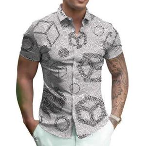 Digital Shirt Oversized Men's Summer Wear Loose Lapel Polyester Fiber Coat Perfe - Picture 1 of 71