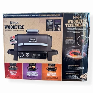 Ninja Woodfire Outdoor Grill & Smoker BBQ Holzpellet Smoker Luft Friteuse Versiegelt - Bild 1 von 7