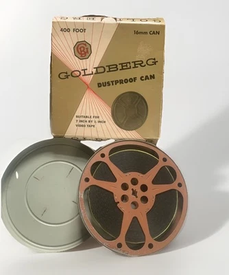 Carrete de película de metal Goldberg Brothers de 16 mm de colección de 7 pulgadas en bote nuevo stock antiguo Foto 1 de 4