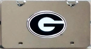 Georgia Bulldogs Diecast Steel Chrome Auto License Plate - Picture 1 of 1