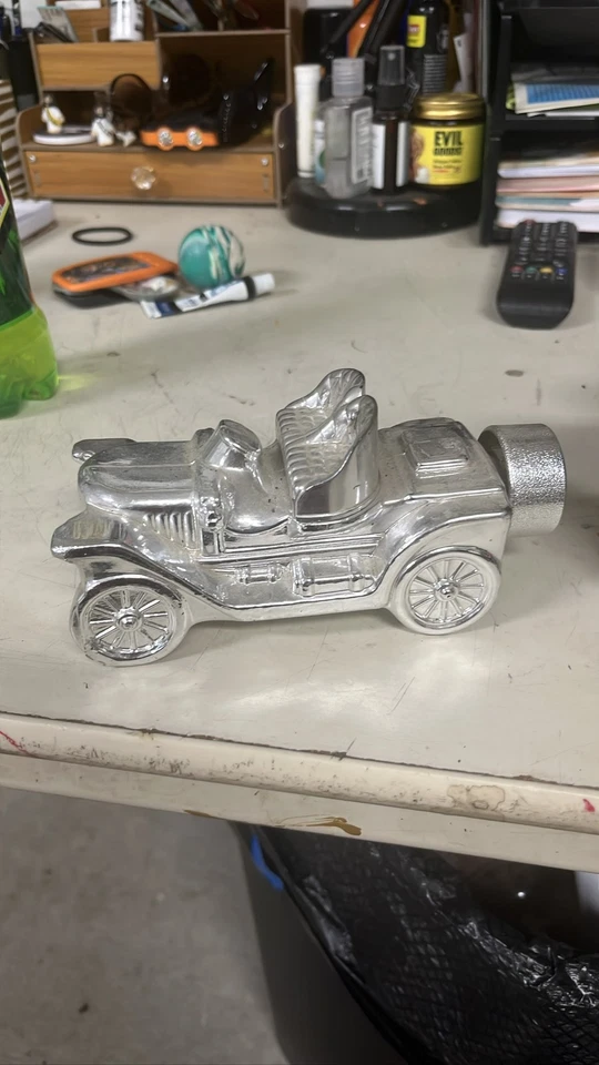 Decantador para después del afeitado Avon Stanley Steamer Silver Deep Woods 1978 5 oz Foto 1 de 1