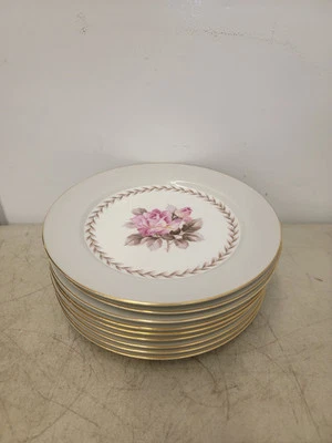 (10) Plato de cena Noritake Rosemont China 5048 rosa floral gris vintage Foto 1 de 4