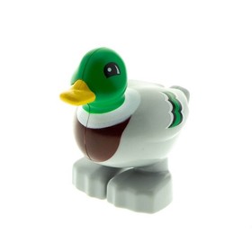 1x Lego Duplo Animal Duck New - Light Grey Green Lake Pond Bird 10805 bb0647c01pb02