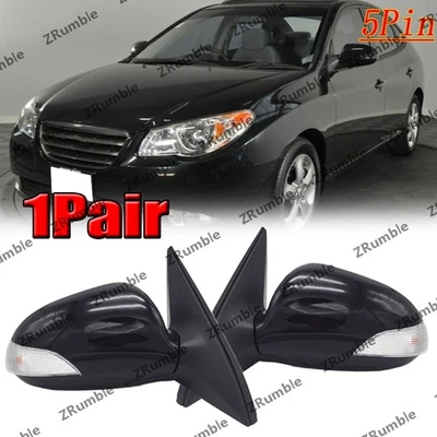 1Pair Rearview Mirror For Hyundai Elantra 2008-2010 LED Turn signal light 5Pin - Image 1 of 4