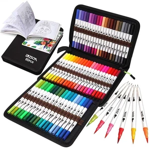 ZSCM 60-Farben-Set Aquarell- und Künstlerpinsel, feine Spitze Dual Tip Art Mark - Bild 1 von 8