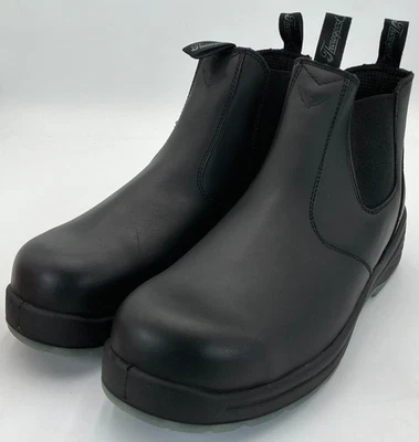 Botas Chelsea Thorogood de cuero negras con puntera compuesta de 6 pulgadas para hombre talla 10,5 (anchas) Foto 1 de 4