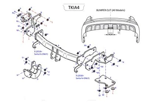 Barra de remolque automotriz de brida fija Towtrust para Kia Sorento SUV 2015 a 2020 - Imagen 1 de 8