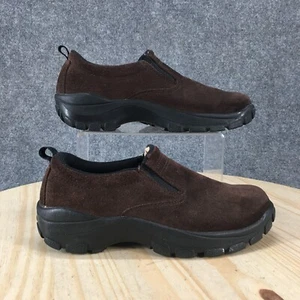 Lands End Shoes Mens 7 HM Slip On Brown Comfort Casual Low Top Round Toe Flats - Picture 1 of 19