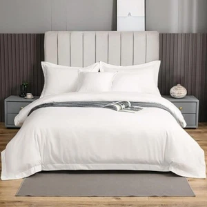 eBeddy Linens Egyptian Cotton Super King Plus 120x120 Size White Duvet Cover Set - Picture 1 of 5