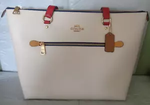 Neu mit Etikett Coach - groß - Block Gallery - Leder Signature Beuteltasche - kreidefarben - 82133 - Bild 1 von 5