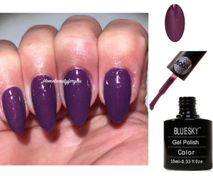 BLUESKY GEL NAIL POLISH PURPLE PLUM COLOR SHIMMER A03 LED UV SOAK OFF,LIMITED - Picture 1 of 3