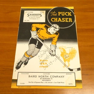Rare 1936 Rhode Island Reds AHL Hockey Program Loaded w/ HOFs Before NHL Career - Picture 1 of 3