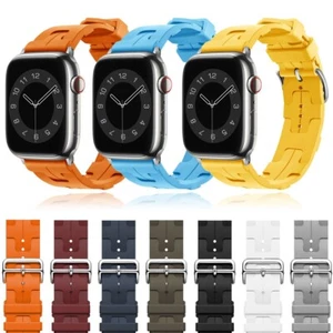 Silicone Rubber Band Strap for Apple Watch 10 9 8 7 6 5 SE 42/45/46/49mm Ultra 2 - Picture 1 of 48