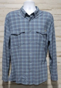 Men's Orvis Active Fit Shirt Size XL Plaid Blue Long Sleeve Button Down & Snap - Picture 1 of 13