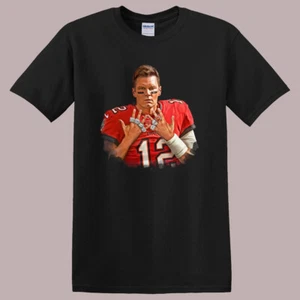 Tom Brady 7 Rings Black T-Shirt Size S to 5XL - Picture 1 of 1