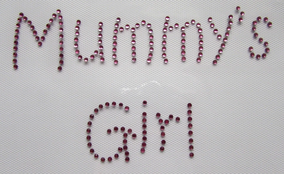 THE SPARKLE FAIRY MUMMYS GIRL Iron On Hotfix Rhinestone Diamante Transfer Motif BABY GROW GIRL BOY