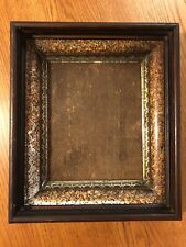 Antique Victorian 12x14 Walnut Marbled Gilt Wood Deep Well Picture Frame