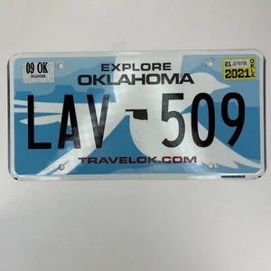 Explore Oklahoma License Plate LAV 509 Expired SEP 2021 Blue Flycatcher Bird Tag - Picture 1 of 2
