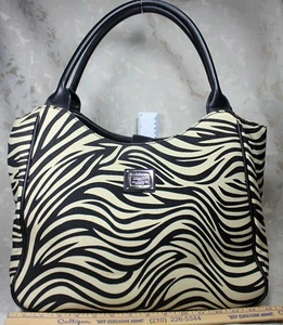 Liz Claiborne Large Fabric Zebra Tote - Picture 1 of 10