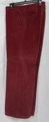 LIZ CLAIBORNE Audra Size 12 Women's Long Pants Wide-Leg Maroon Flat Front - Image 1 of 4