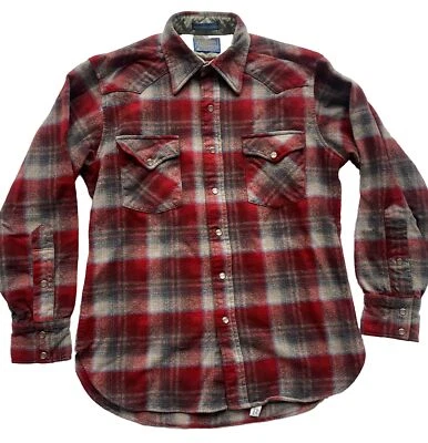 Pendleton Vintage High Grade Western Wear Shirt, Wool, Plaid, Sz M VG - Image 1 of 4