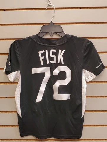 Carlton Fisk Chicago White Sox black MLB Majestic fashion jersey youth S NEW Cover