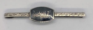 Vintage Siam Sterling Tie Bar Traditional Thai Rowing Dragon Boat Ship Thailand - Picture 1 of 3