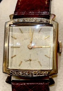 RARE Vintage 1956 Man’s HAMILTON AMHERST 10k Gold With Factory Set Diamonds - Picture 1 of 24