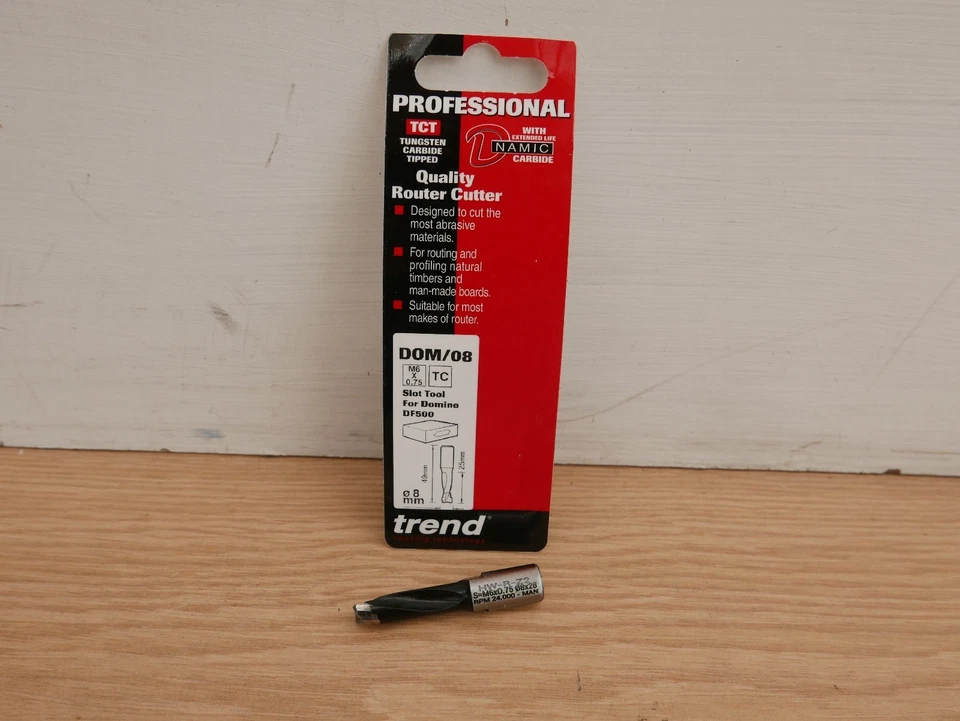 BROCA DE RANURA DE CLAVIJA TREND DOM/08 8MM TCT FESTOOL DF500 DOMINO TENONS  Foto 1 de 1