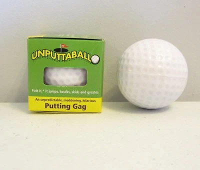 1 NEW UNPUTTABLE GOLF BALL  GOLF PUTTING GAG  UNABLE TO PUTT OR ROLL STRAIGHT - Image 1 of 3