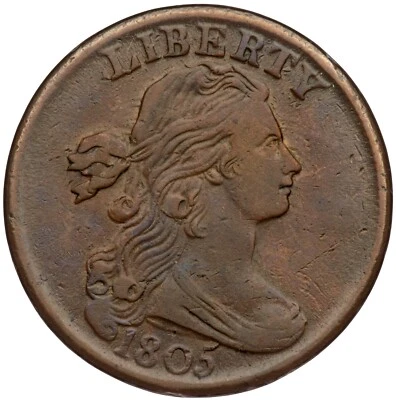 1805 S-267 R-1 PCGS VF 35 Draped Bust Large Cent Coin 1c - Image 1 of 2