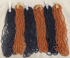 Mardi Gras Beads Navy Blue & Orange Disco 33" Football Party 6 Dz 72 Necklaces