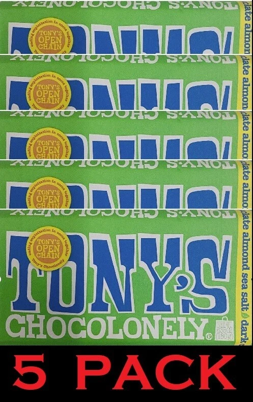 X2 Tony's Chocolonely 51 Dark Chocolate Almond Sea Salt