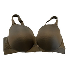 CACIQUE | Lightly Lined Balconette Bra 42DD Smoothing Underwire Satin Army Green